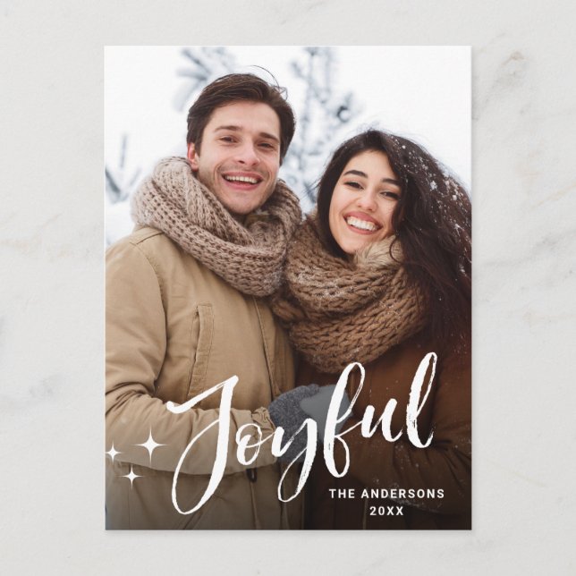 Cartão Postal Feriado de saudação da FOTO de Natal moderna (Frente)