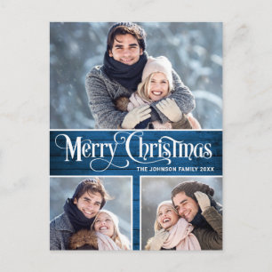 Cartão Postal Feriado de saudação de 3 FOTOS para o Natal Russo