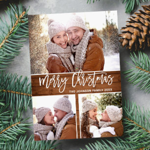 Cartão Postal Feriado de saudação de 3 FOTOS para o Natal Russo