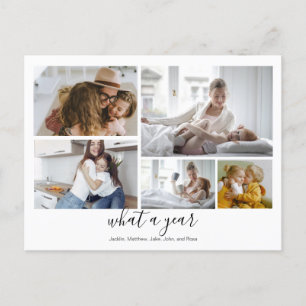 Cartão Postal Feriado de Tipografia de 5 Fotografias Personaliza