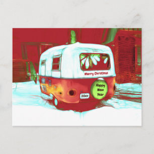 Cartão Postal Feriado de Vintagem Vermelha Vermelha de Natal