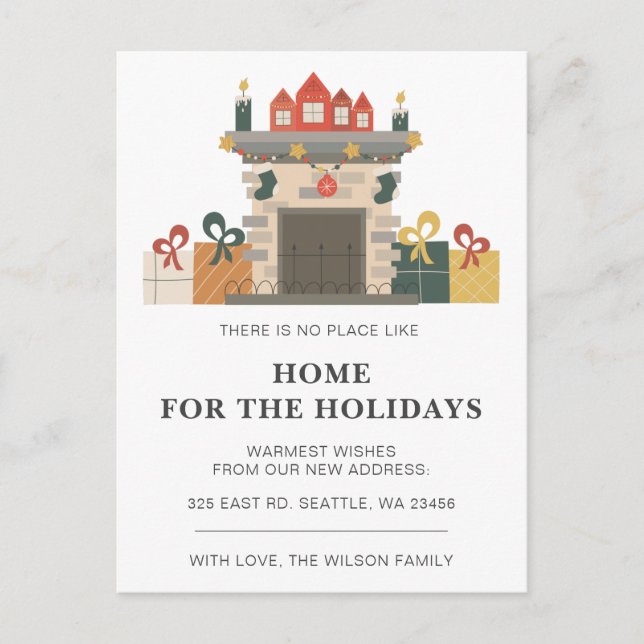 Cartão Postal Feriado Lareira de inverno Feriado Férias Móveis (Frente)