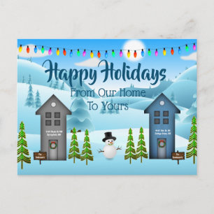 Cartão Postal Feriado Personalizado "Da Nossa Casa Para A Sua"