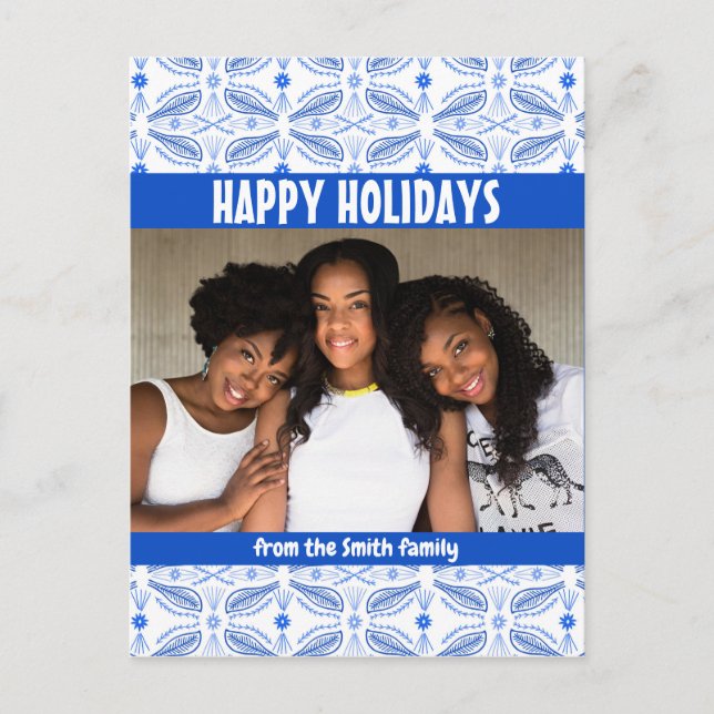 Cartão Postal Feriado PERSONALIZADO DE FOTOGRAFIA DO Poblanos (Frente)