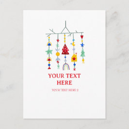 Cartão Postal Feriado Simples Minimalista do Natal Scandi