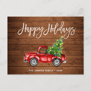 Cartão Postal Feriado Vermelho Clássico de Natal Russo
