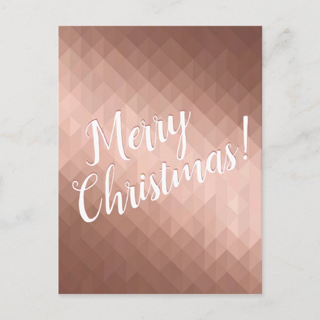 Cartão Postal Feriados de Natal Feliz rosa de ouro sazonal (Frente)