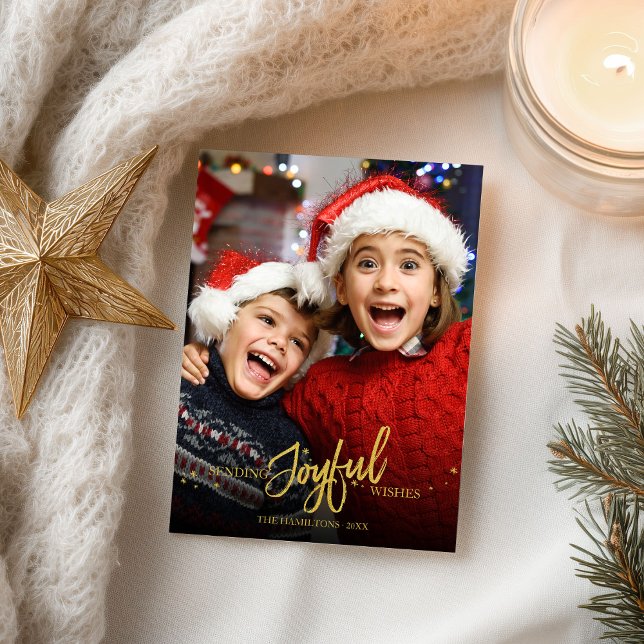 Cartão Postal Feriados de Natal para Caligrafia Dourada (Criador carregado)