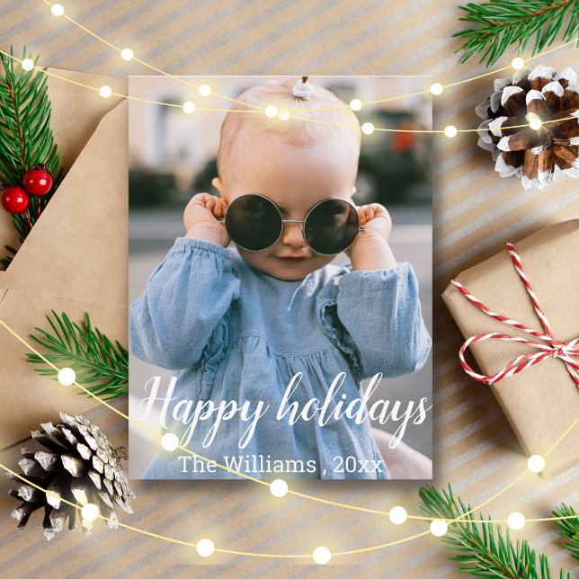 Cartão Postal feriados felizes com letra manuscrita feriado (Criador carregado)