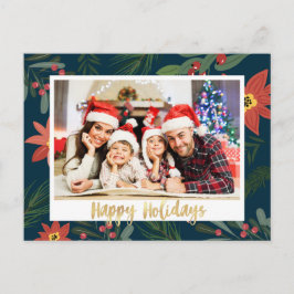 Cartão Postal Feriados felizes com quadro floral