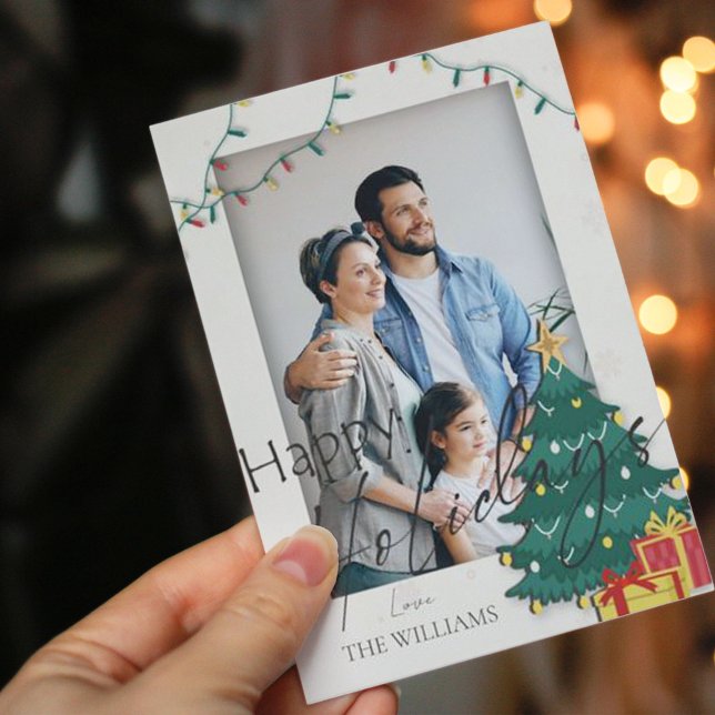 Cartão Postal Feriados Felizes da Árvore de Natal Elegante (Criador carregado)