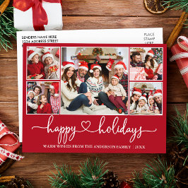 Cartão Postal Feriados Felizes do Coração da Caligrafia 5 Foto V