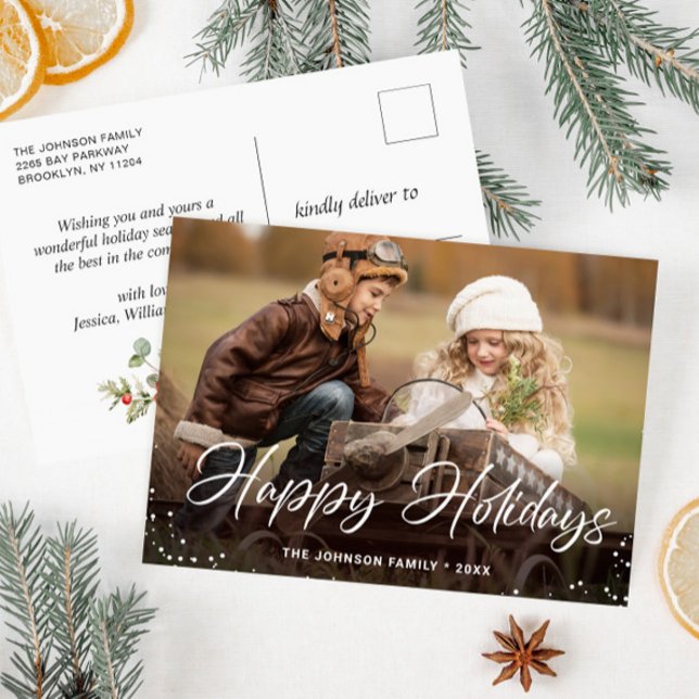 Cartão Postal Feriados felizes Modernos FOTO Natal Saudação Pos (Criador carregado)