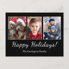 Cartão Postal Feriados Felizes Script de Foto Simples Natal