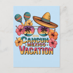 Cartão Postal Férias Cancun México Praia Viagem Tropical Verão