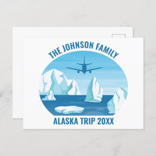 Cartão Postal Férias da Família Glacier do Alaska Personalizadas