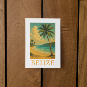Cartão Postal Férias de Caribe de praia de Belize Tropical