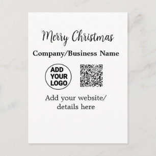 Cartão Postal Férias de Natal adicionar nome do logotipo da empr
