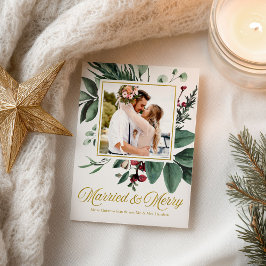 Cartão Postal Férias de Natal Casados e Alegres Foto