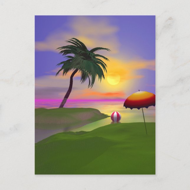 Cartão Postal Férias de praia em Sunny Island (Frente)