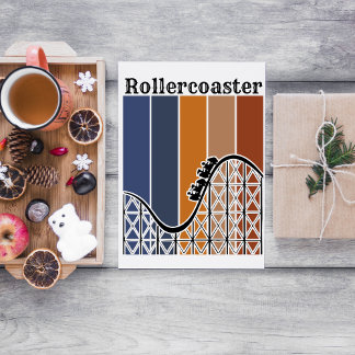 Cartão Postal Férias de Verão ao longo do Rollercoaster Retro
