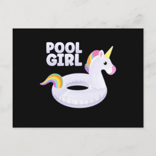 Cartão Postal Férias de Verão de piscina do Unicorn Float Part