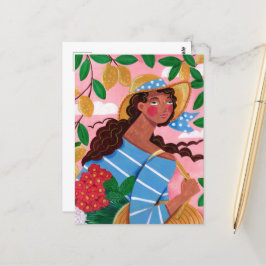 Cartão Postal Férias de Verão de uma mulher italiana