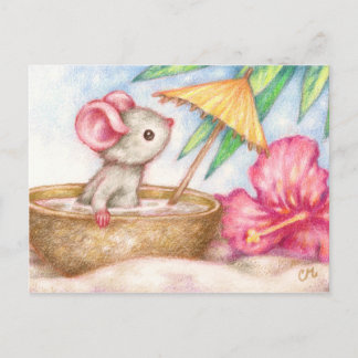 Cartão Postal Férias do mouse - Cartão-postal de arte em praia