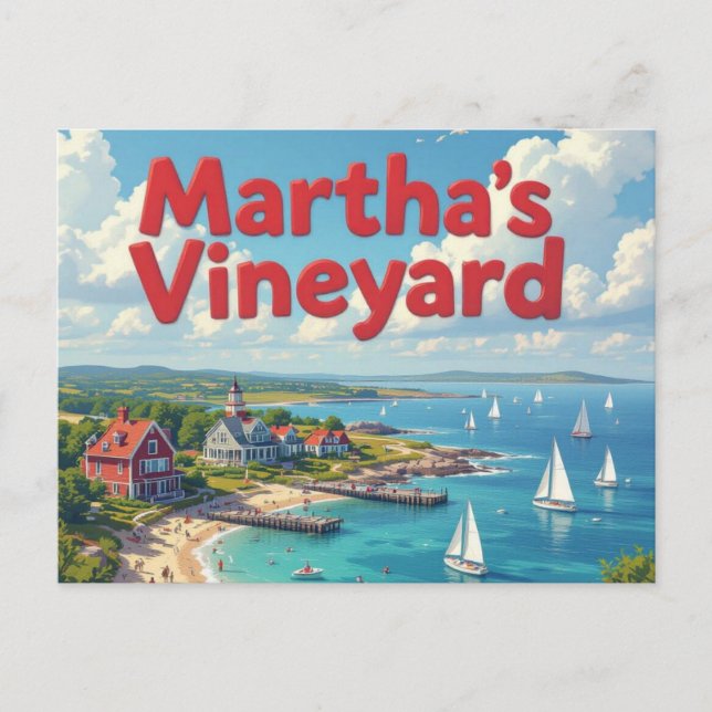 Cartão Postal férias em marthas vineyard (Frente)