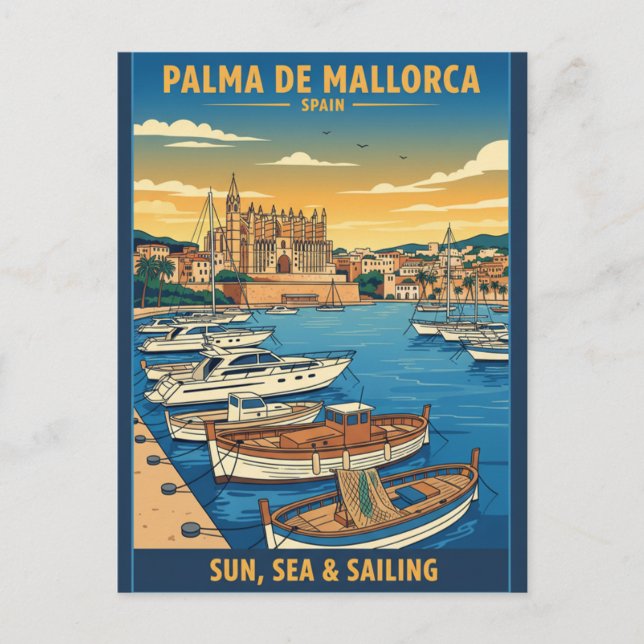 Cartão Postal Férias em Palma de Maiorca Espanha (Frente)