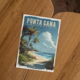 Cartão Postal Férias em Punta Cana: Memórias com um Toque Vintag