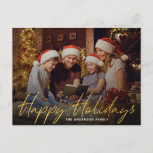 Cartão Postal Férias Felizes Foto de Família de Natal