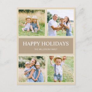 Cartão Postal Férias Felizes Modernas e Simples para Foto de Fam