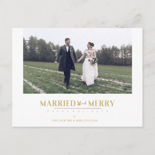Cartão Postal Férias Felizes Natal Recém-Casados Foto Personaliz