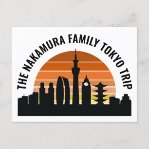 Cartão Postal Férias Personalizadas Sunset do Japão em Tóquio