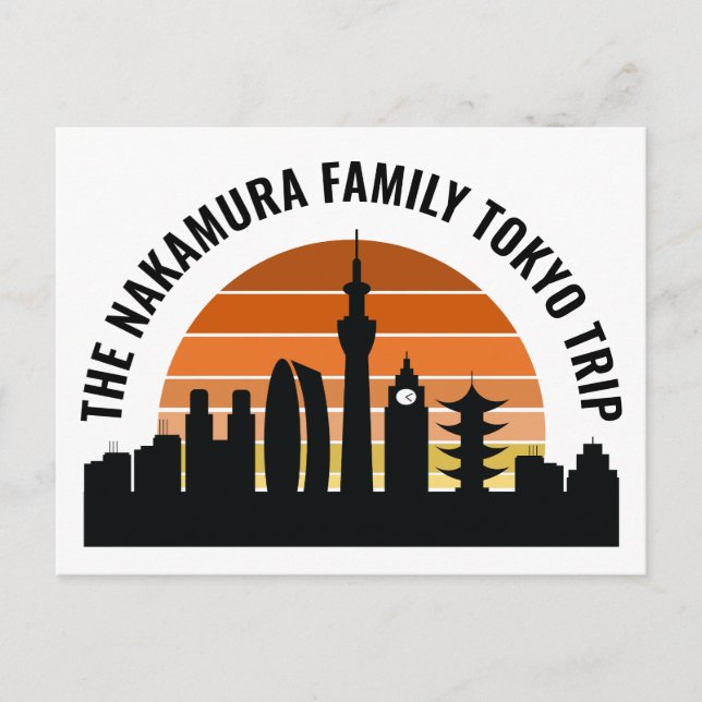 Cartão Postal Férias Personalizadas Sunset do Japão em Tóquio (Frente)
