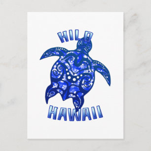Cartão Postal Férias Tribais Tartaruga Hilo Havaí