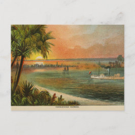 Cartão Postal Fernandina Harbor Amelia Island Flórida Antiga