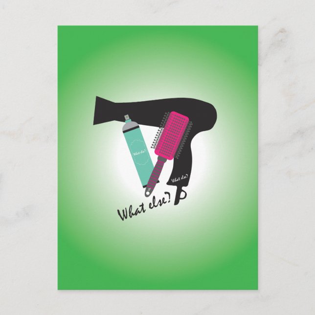 Cartão Postal Ferramentas de hairstyle - O que mais? (Frente)