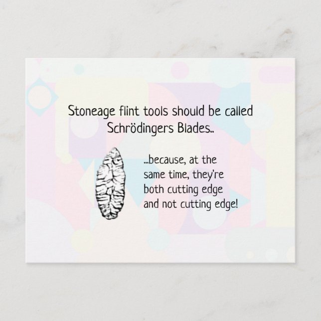 Cartão Postal Ferramentas Flint Stoneage - blades Schrodingers (Frente)