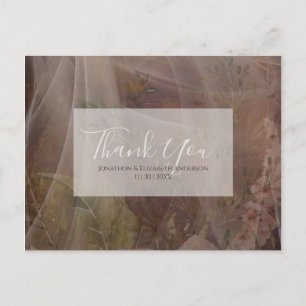 Cartão Postal Ferro Russo e Floral Elegante de Casamento de rend