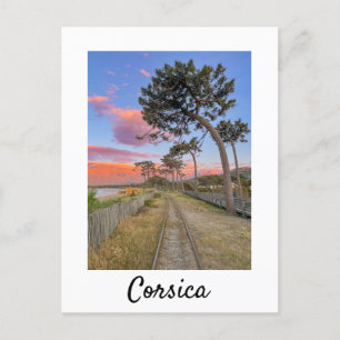 Cartão Postal Ferrovia Córsega durante a França Sunset