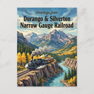 Cartão Postal Ferrovia de Bitola Estreita Durango & Silverton Co