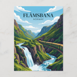 Cartão Postal Ferrovia de Flåm (Flåmsbana) Noruega