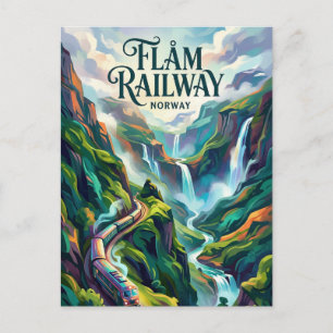 Cartão Postal Ferrovia de Flåm Noruega