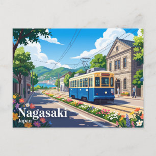 Cartão Postal Ferrovia Elétrica de Nagasaki Japão