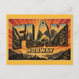 Cartão Postal Ferrovia Flåm Noruega