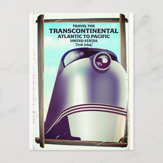 Cartão Postal Ferrovia Transcontinental EUA. (Frente)
