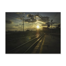 Ferrovias de Catania ao pôr do sol