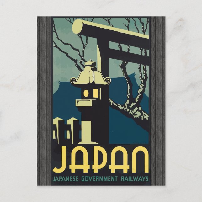 Cartão Postal Ferrovias Governos Japonesas, Vintage (Frente)